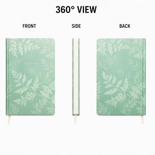 WORLD TRAVELER Large Lined Journal Notebook 256 Ruled White & Ivory Pages - color: Green Fern