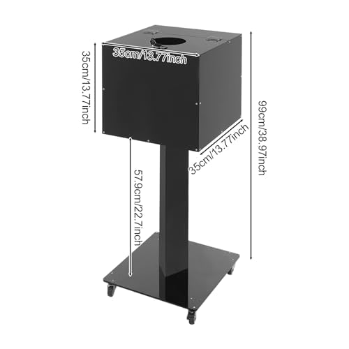 Suggestion Box with Lock and Key Donation Box with Stand and Wheel Acrylic Ballot Box Standing Offering Box for Church, Office, Voting (Black, Round Hole) - color: Black, size: Round Hole