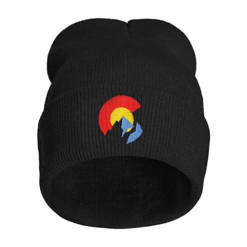 Embroidery Beanie for Men & Women, Multi-Season Stretch Skull Knit Hats, Winter Warm Beanie - color: Colorado