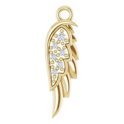 Bonyak Jewelry 14k Yellow Gold 12.2x3.7mm Right .015 CTW Natural Diamond Angle Wing Dangle
