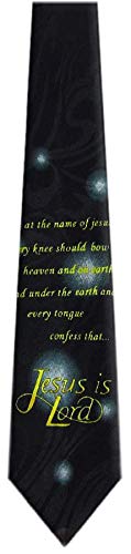 Mens Christian Themed Jesus Crosses Novelty NeckTie Ties - color: Black Gold