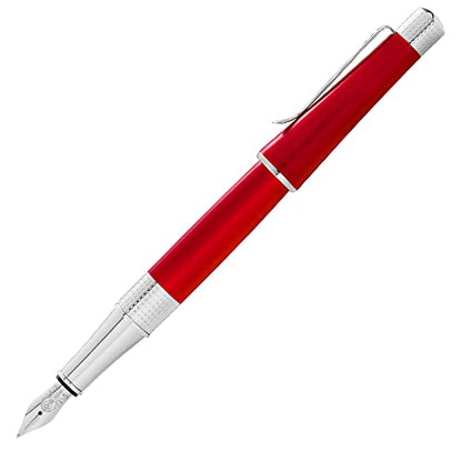 Cross Beverly Refillable Fountain Pen, Medium Nib, Includes Premium Gift Box - Translucent Red Lacquer - color: Translucent Red Lacquer, style: Fountain Pen