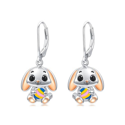 Dorunmo 925 Sterling Silver Dangle Drop Earrings for Women Holiday Earrings Hypoallergenic Halloween Christmas Jewelry Festival Gifts for Women - style: Easter-Bunny-04