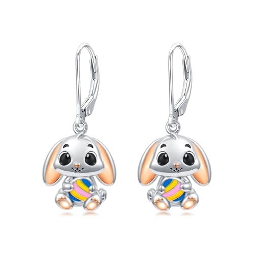 Dorunmo 925 Sterling Silver Dangle Drop Earrings for Women Holiday Earrings Hypoallergenic Halloween Christmas Jewelry Festival Gifts for Women - style: Easter-Bunny-04