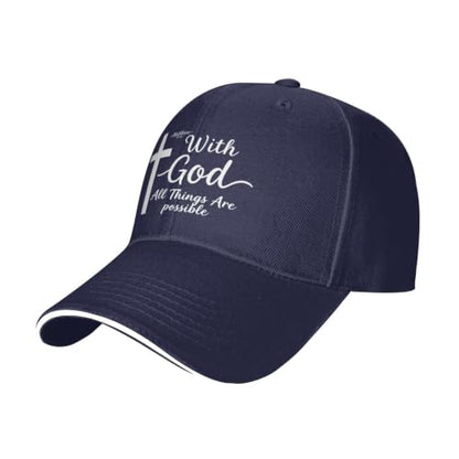 Christian Baseball Cap for Men & Women - Jesus Cross Hat, Adjustable Christian Gifts - color: Christian-16 Navy Blue