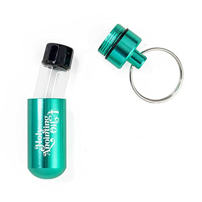 Logos Trading Post Anointing Oil Bottle with Turquoise Keychain Container - color: Turquoise