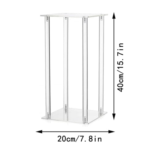 6 Pieces Tall Acrylic Vase Wedding Centerpieces Clear Flower Stand Column Geometric Floral Vase Elegant Display Holder for Birthday Party Wedding Table Decorations(6, 16 Inch) - size: 16 Inch