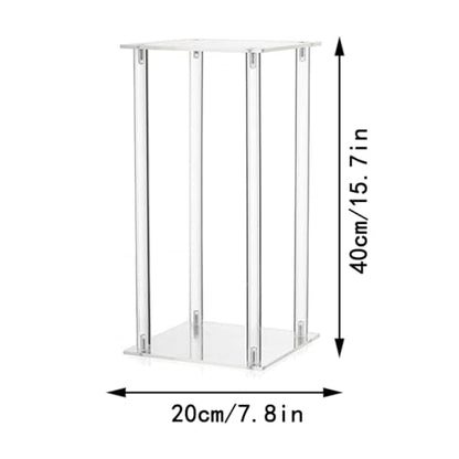 6 Pieces Tall Acrylic Vase Wedding Centerpieces Clear Flower Stand Column Geometric Floral Vase Elegant Display Holder for Birthday Party Wedding Table Decorations(6, 16 Inch) - size: 16 Inch