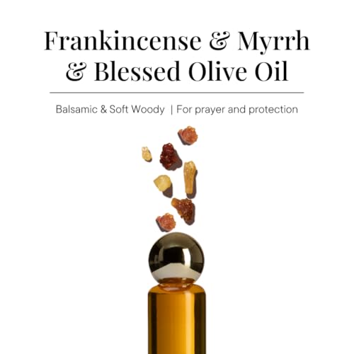 Rose of Sharon & Frankincense & Myrrh Anointing Oil Pack | Blessings from The Holy Lands | Blessed from Jerusalem | Christian Gifts | Biblical Spices | 2 x 9ml Each