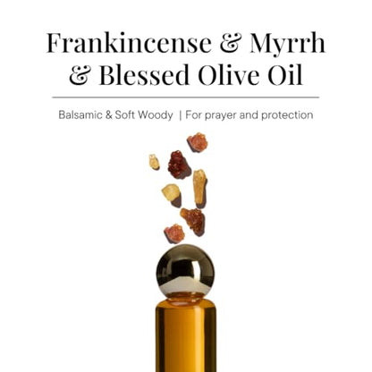 Rose of Sharon & Frankincense & Myrrh Anointing Oil Pack | Blessings from The Holy Lands | Blessed from Jerusalem | Christian Gifts | Biblical Spices | 2 x 9ml Each