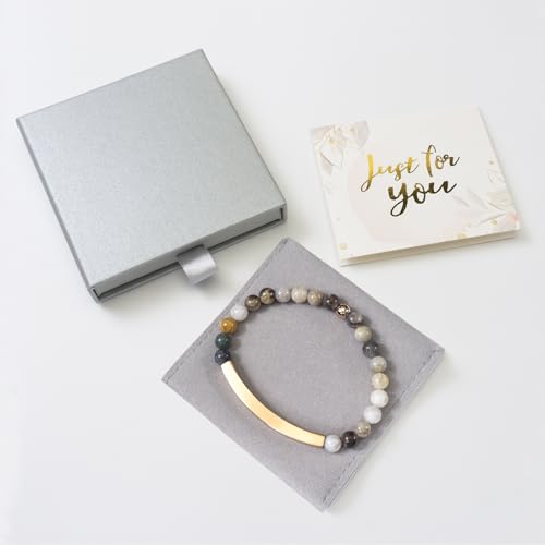 Inspirational Christian Bracelet for Women, Bamboo Leaf Agate Beaded Bible Verse Jewelry, 18K Gold Plated Religious Faith Gift, Scripture Encouragement Jewelry for Her - color: FAITH OVER FEAR-Bamboo Agate Rose Gold