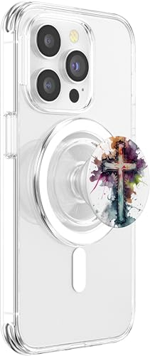 Christian Cross Watercolor Illustration PopSockets PopGrip for MagSafe - style: Magnetic PopGrip