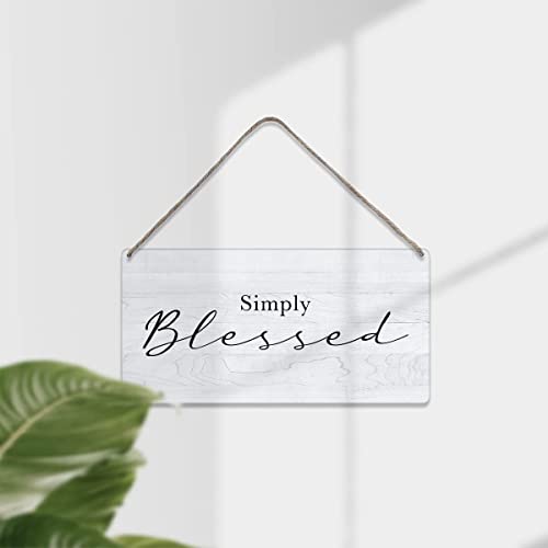 Bible Verse Home Wall Decor Simply Blessed Scripture Wood Signs Rustic Hanging Wall Plaque Wooden Christian Religious Sign