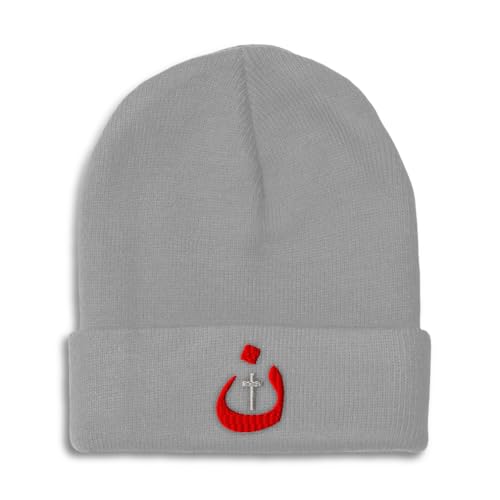 Custom Beanies for Men Christian Nazarene Jesus God Christ Skull Cap Winter Hats Women Acrylic One Size - color: Light Grey Design Only