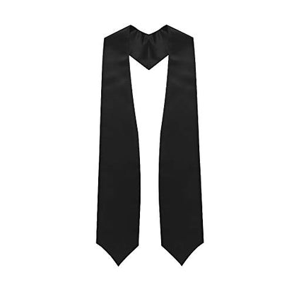 Premium Choir Traditional Stole - Solid Color - Satin - Unisex - color: Black