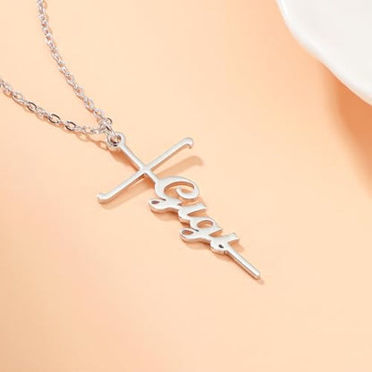 Lcherry Faith Cross Pendant Necklace for Women Religious Christian Jewelry Birthday Christmas Gifts for Women - style: 6-Gigi