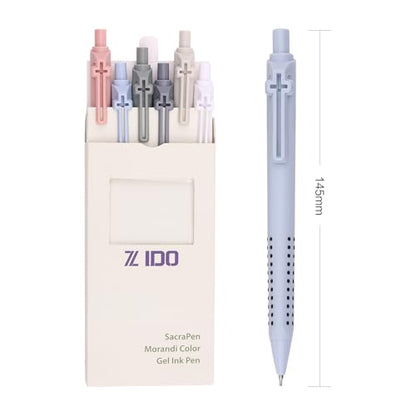 6 Pack Bible Journaling Gel Pens, 0.7mm Black Ink Retractable - color: Morandi-Black Ink