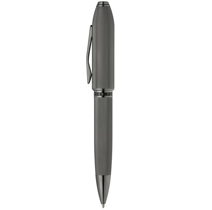 Cross Peerless™ Polished Slate Gray Engraved Diamond Pattern with Slate Gray PVD Appointments and Swarovski™ Crystal Ballpoint Pen