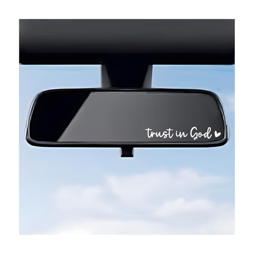 DXNQ 4PCS Trust in God Rearview Mirror Decals, Automotive Vinyl Rear View Mirror Decorative Stickers, Waterproof Trust in God Stickers for Car Truck Laptop, Car Accessories (White) - color: White, size: 4PCS