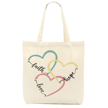 Christian Gifts for Women, Floral Faith Canvas Tote Bag, Faith Gifts for Women Mom Inspirational - color: Whimsical Christian 775