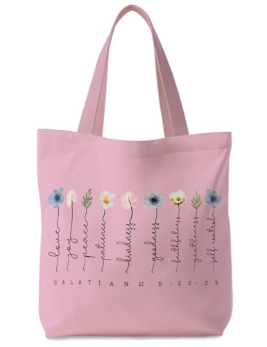 Bible Bags for Women, Christian Tote Bag, Gifts for Christian Women - color: Pink