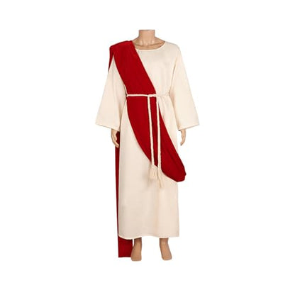 Men's Jesus Costume Christian Biblical Robe Medieval Missionary Outfits Halloween Cosplay Cloak - size: Small