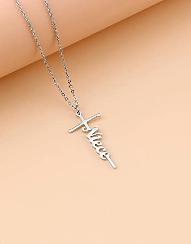 Lcherry Faith Cross Pendant Necklace for Women Religious Christian Jewelry Birthday Christmas Gifts for Women - style: 9-Niece
