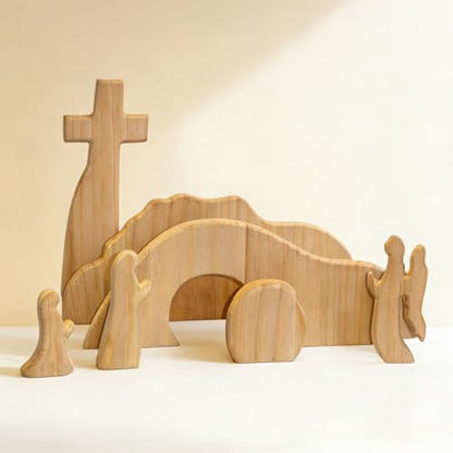 Empty Tomb Easter Scene and Cross Decoration