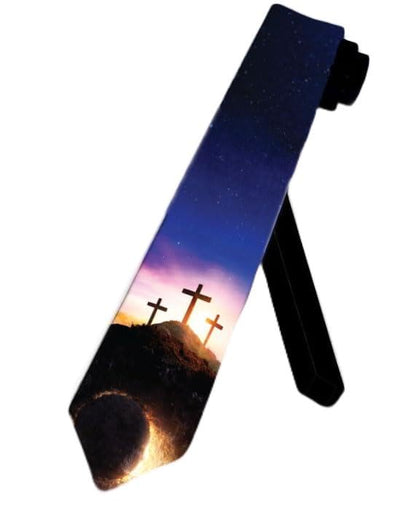 ASVP Shop Easter Mens Ties Jesus Resurrection Cross Necktie Tie Religious Neckties Christianity - style: Tomb of Jesus