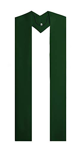 IvyRobes Unisex Adults Overlay Plain Clergy Stole 94"-4 Colors Available - color: Forest