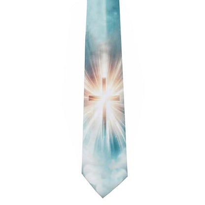 ASVP Shop Easter Mens Ties Jesus Resurrection Cross Necktie Tie Religious Neckties Christianity - style: Heavenly Light