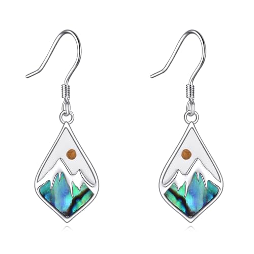 AOBOCO Mustard Seed Earrings for Women Sterling Silver Mountain Cross Earrings Dangle Christian Religion Jewelry Mothers Day Birthday for Mom Wife Friends - style: Mustard Seed abalone shellfish