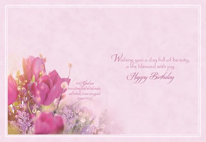 Birthday Blossoms Cards KJV, 12 Count
