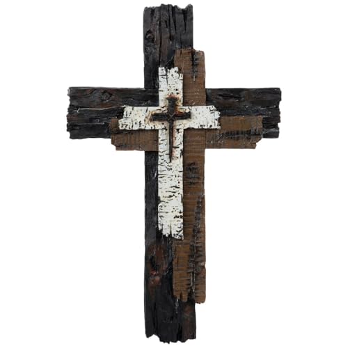Hobby Lobby Rustic Resin Cross Wall Decor, Stacked Cross Design