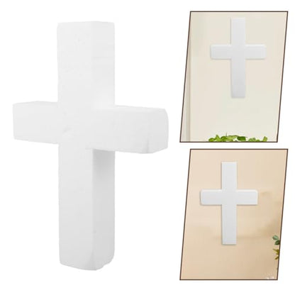 PRETYZOOM Foam Cross for Crafts Unfinished Cross Ornaments Diy Craft Foam Blank for Holy Communion Christmas Party Decorations Floral Arrangements Religious Celebrations 11.81 X 5.90 X 1.96 in