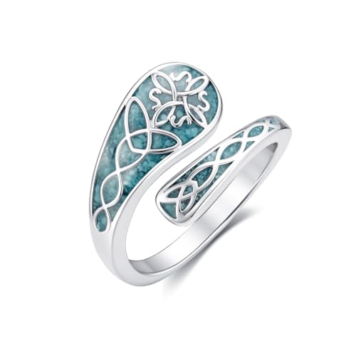 Turquoise Spoon Rings Sterling Silver Spoon Jewelry Gift For Women - color: Witches Knot