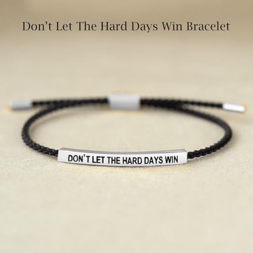 God is in Control Leather Bracelet, Stainless Steel Christian Faith Braided Engraved Bar Bracelets Self Worth Motivation Bracelet Inspirational Friendship Jewelry for Men Women - color: Don't Black&Silver