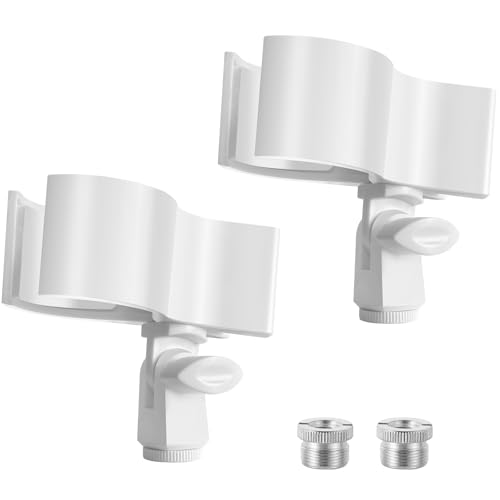 BILIONE Large Microphone Clip for Mics with Outer Diameter 1.26" to 2.3" - color: White, size: 2 Pack
