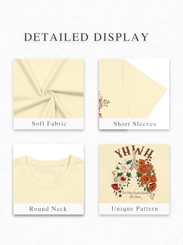 Christian Shirts for Women Faith Bible Verse Shirt Pray Graphic Tops - color: Apricot-b, size: Large