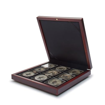 Leuchtturm 307311 MB Coin Box 42 x 42 mm - Square Compartments for Eagle, Kookaburra, Calgary 20$, Silver $ Small, US Silver $