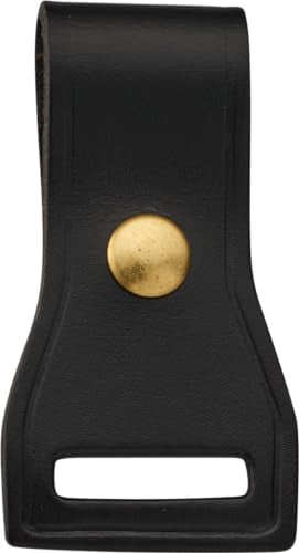 JAY-PEE Two-Way Radio Microphone Holder Epaulet Shoulder Leather Mic Clip - color: brass
