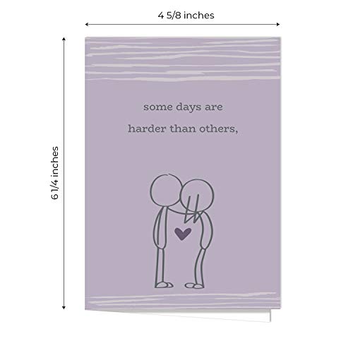 Canopy Street Simple Line Art Sympathy Note Cards / 24 Sweet Support Greeting Cards With Envelopes 4 5/8" x 6 1/4" Condolences Card Pack / 4 Heart Designs - color: 4 Simple Line Art Designs