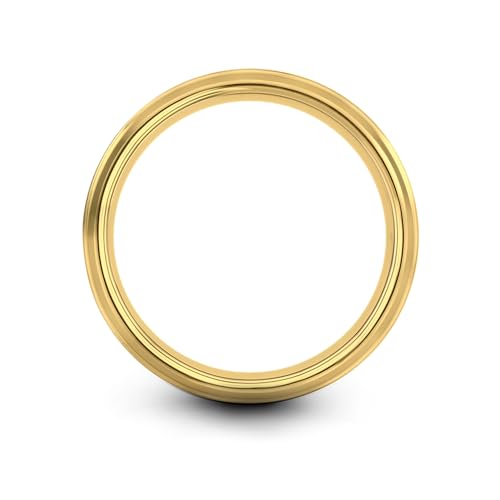 Gift for Nautical Fan - Anchor With Rope Ring - Men Women - Tungsten - Flat Dome Bevel - Band - Yellow Gold Black Silver Blue - Anniversary Wedding - 8mm - Brushed Polished - Personalized Custom Engra - color: 07 - Yellow Gold Black Tungsten