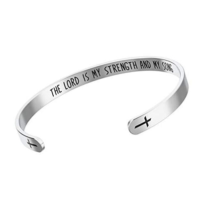 Happy Kisses Love One Another As I Have Loved You Cross Bracelet – Religious Bracelet – John 15:12 — Catholic or Christian Women & Girls - style: My Strength