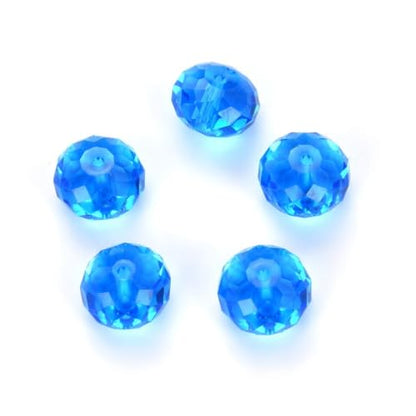 24pcs Adabele Austrian 6mm Faceted Rondelle Crystal Beads Capri Blue - color: Capri Blue, size: 4mm x 6mm - 24pcs