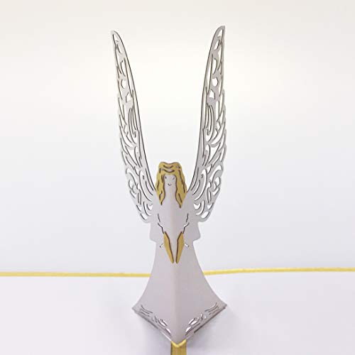 Dekali Designs Guardian Angel Pop Up Card - 3D Get Well Card, Funeral, Bereavement, Memorial, Christmas With Angel Blessing/Quote