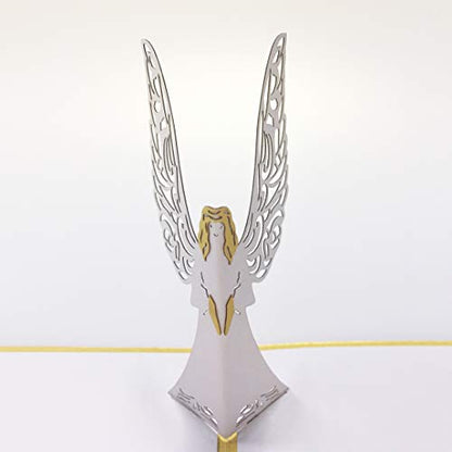 Dekali Designs Guardian Angel Pop Up Card - 3D Get Well Card, Funeral, Bereavement, Memorial, Christmas With Angel Blessing/Quote