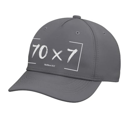 Christian Bible Verse Forgiveness Forgive Matthew 18:22 Gift Adjustable Baseball Hat - color: Slate Grey