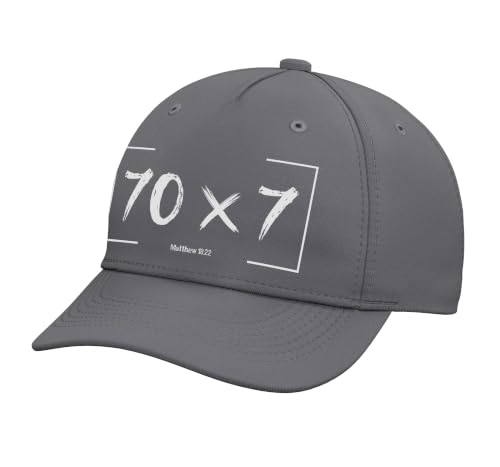 Christian Bible Verse Forgiveness Forgive Matthew 18:22 Gift Adjustable Baseball Hat - color: Slate Grey