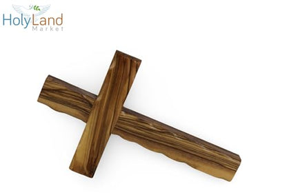 Holy Land Market Hand Carved Olive Wood Wall Cross 8 Inch - size: 8"L x 5"W